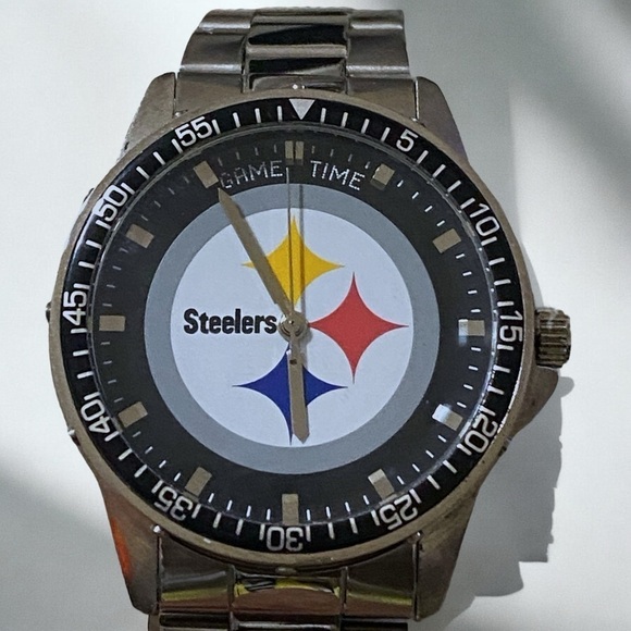 Pittsburgh Steelers Chronograph Team Watch Coach Series Silver Hardware PreOwned - Picture 7 of 9